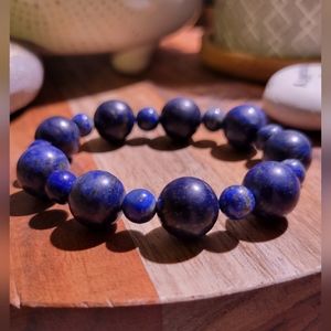 Gemstone Lapiz stretch bracelet